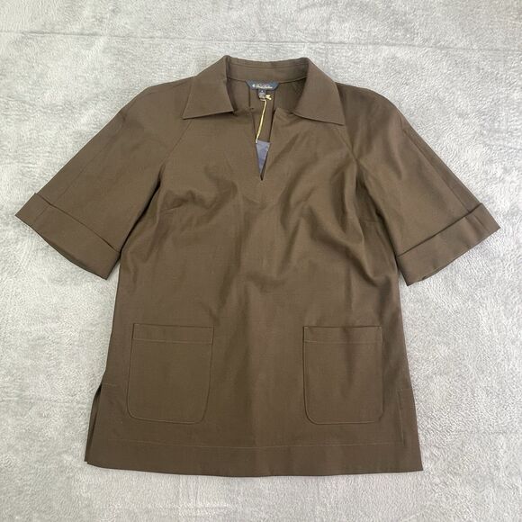 Brooks Brothers Tops - Brooks Brothers Women’s Split Hem Tunic Olive Green Size‎ 6 Lagenlook Boho Chic